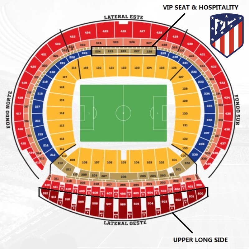 Mapa Atlético de Madrid estadio Estadio Riyadh Air Metropolitano